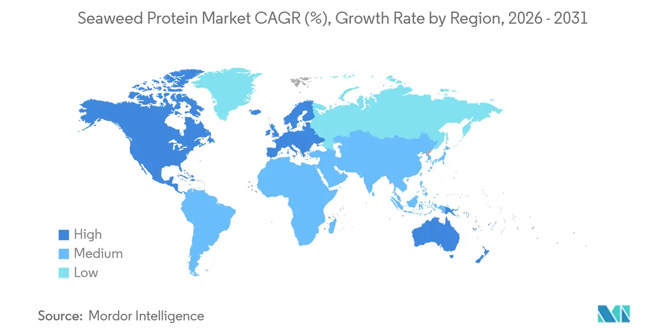 Seaweed Protein Market CAGR (%), Growth Rate by Region