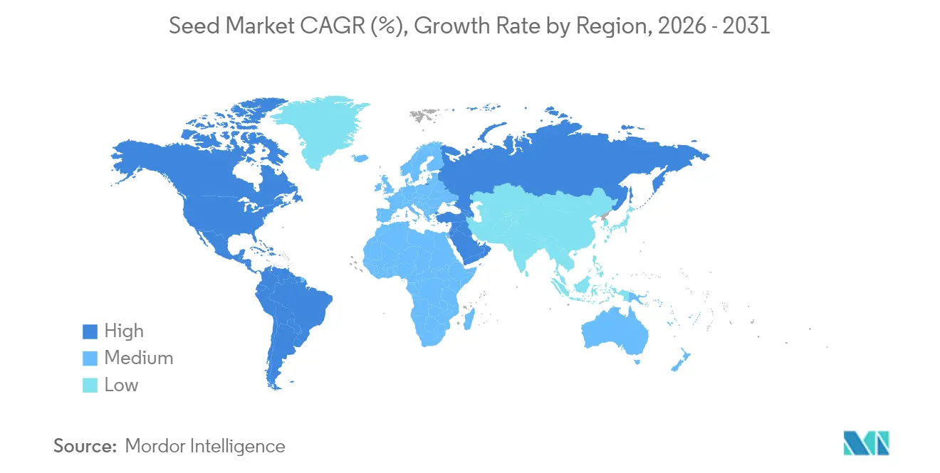 Seed Market CAGR (%), Growth Rate by Region