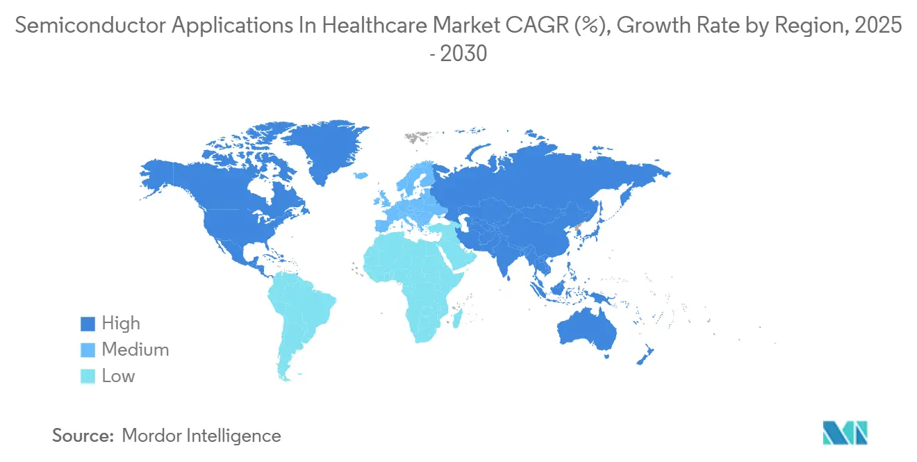 Semiconductor Applications In Healthcare Market CAGR (%), Growth Rate by Region