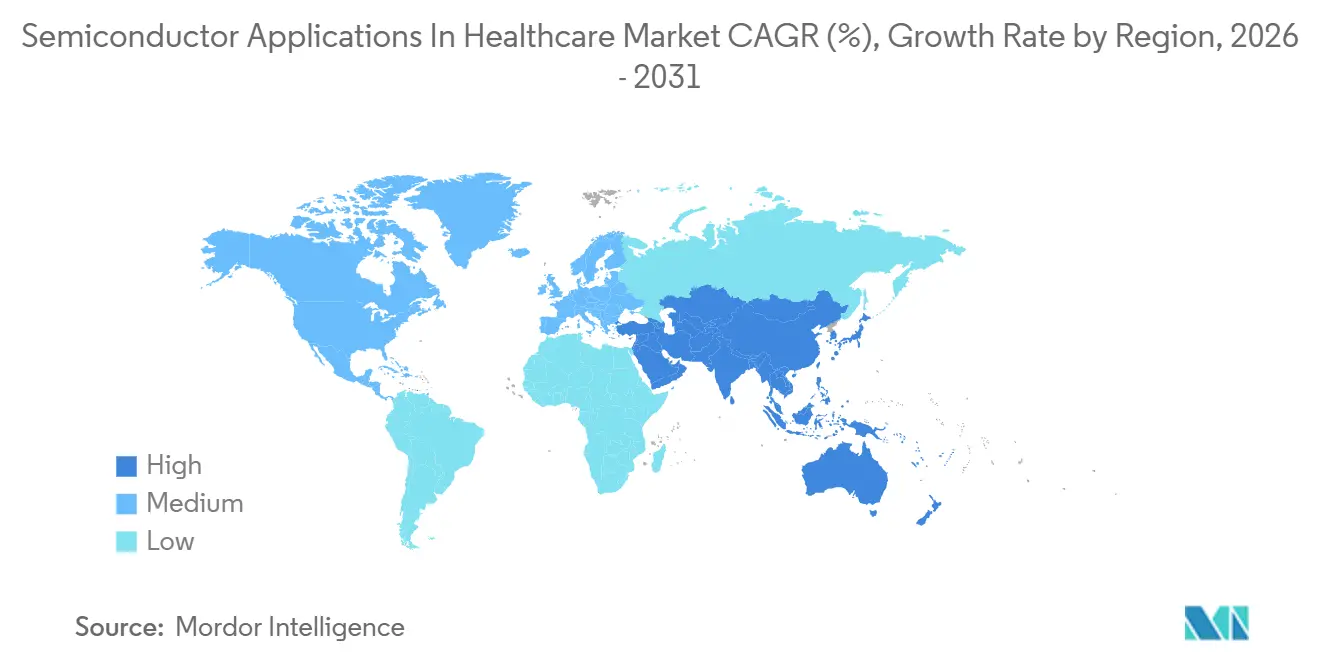 Semiconductor Applications In Healthcare Market CAGR (%), Growth Rate by Region