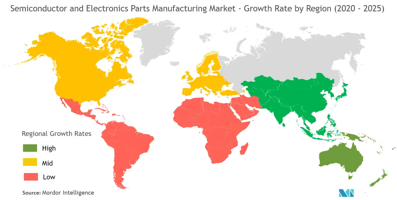 Semiconductor and Electronic Parts Manufacturing Market Growth Rate By Region