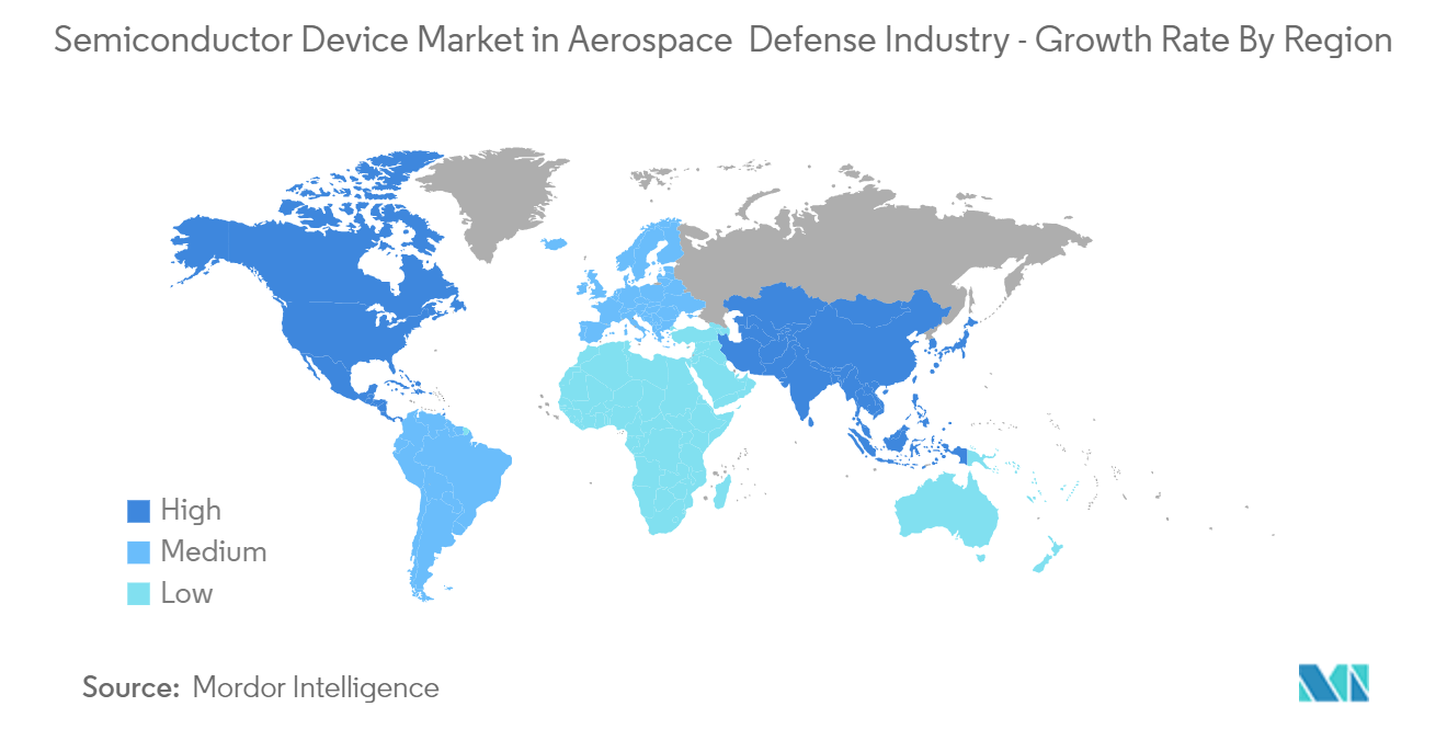 Semiconductor Device Market in Aerospace & Defense Industry - Growth Rate By Region