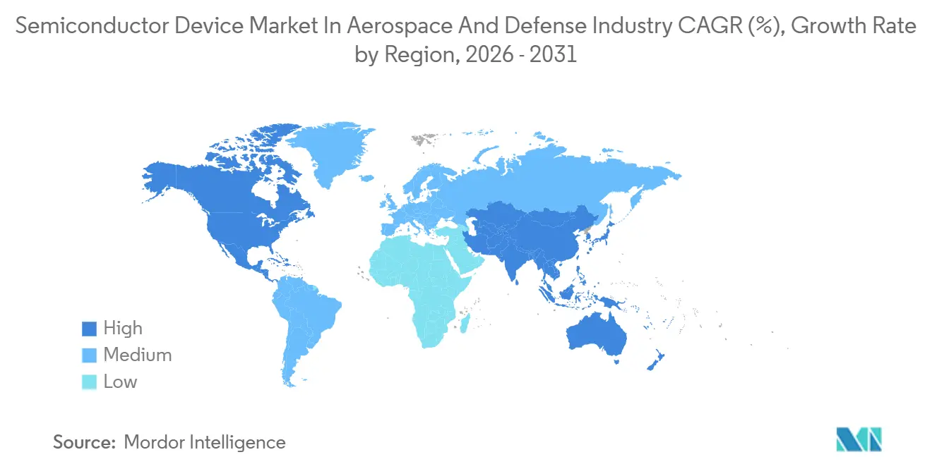Semiconductor Device Market In Aerospace And Defense Industry CAGR (%), Growth Rate by Region