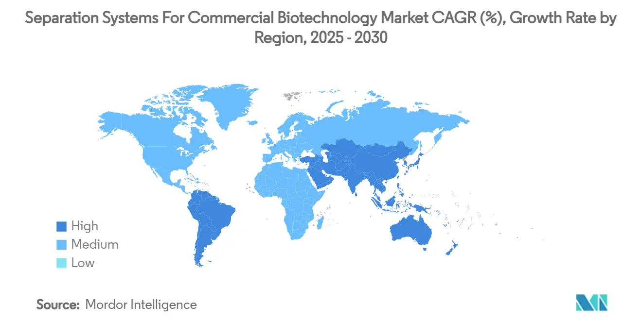 Separation Systems For Commercial Biotechnology Market CAGR (%), Growth Rate by Region