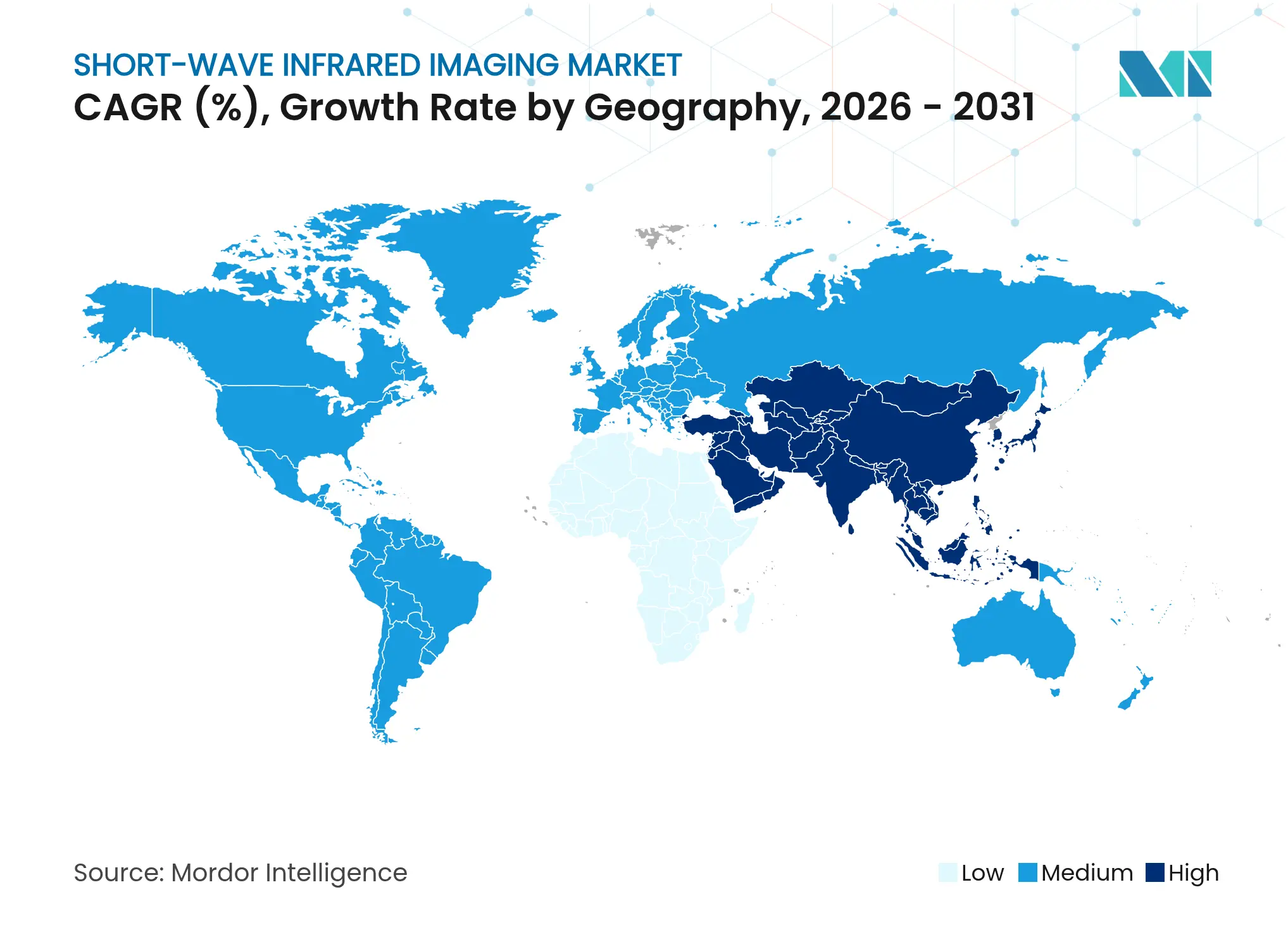 Short-Wave Infrared Imaging Market CAGR (%), Growth Rate by Geography