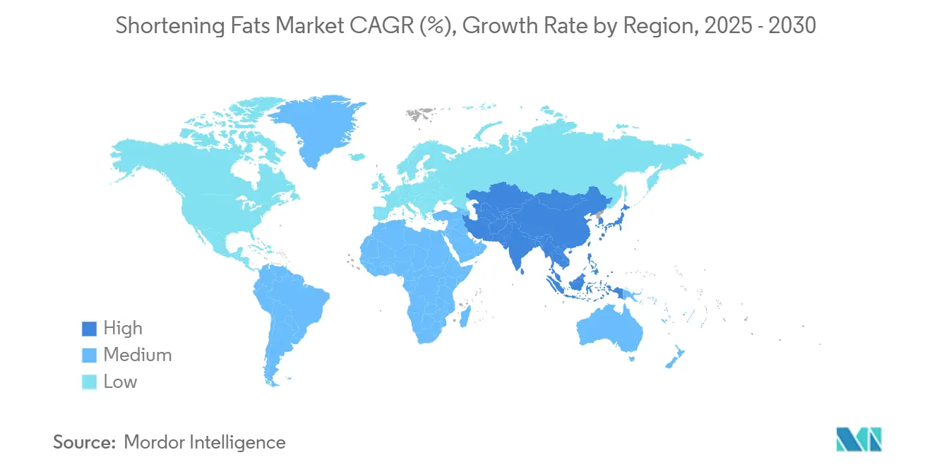 Shortening Fats Market CAGR (%), Growth Rate by Region