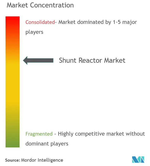 Reactor de derivaciónConcentración del Mercado