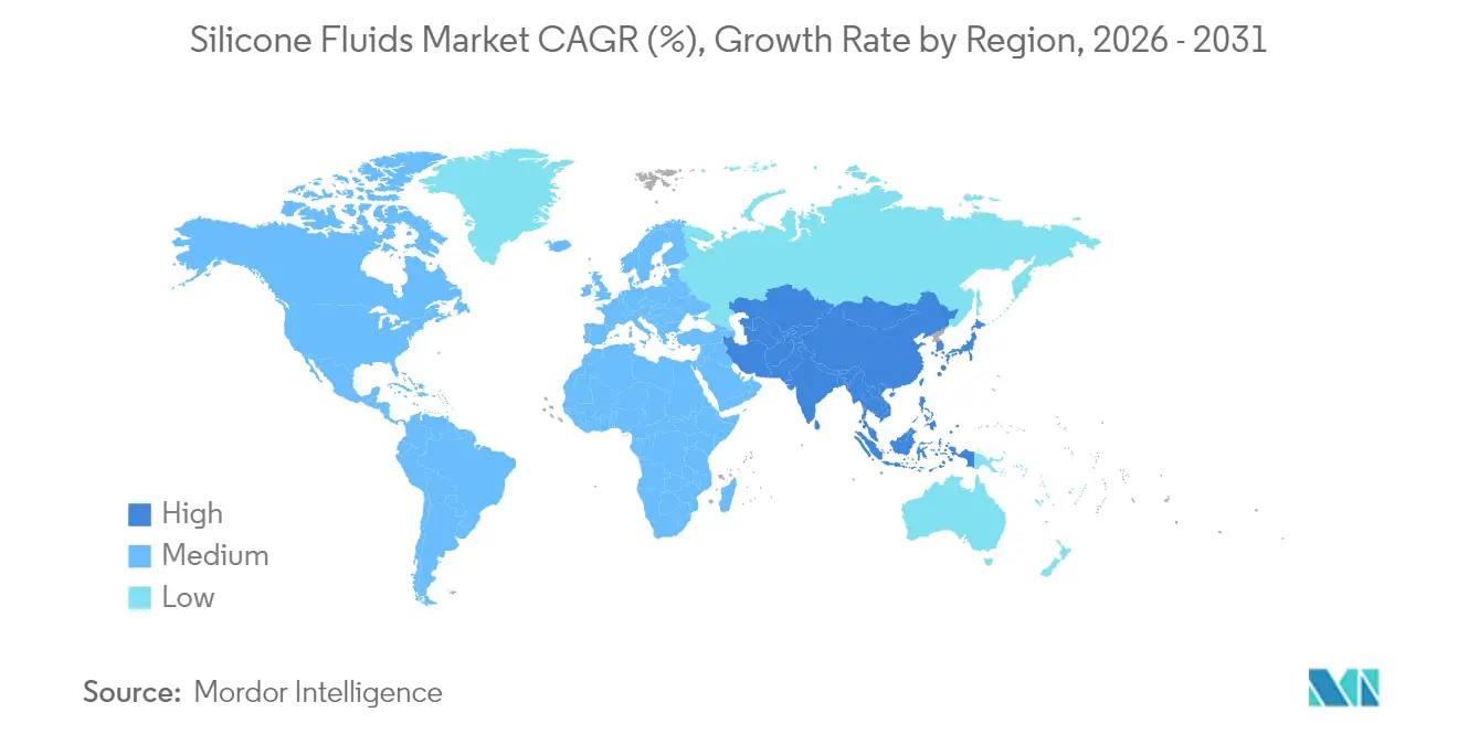 Silicone Fluids Market CAGR (%), Growth Rate by Region