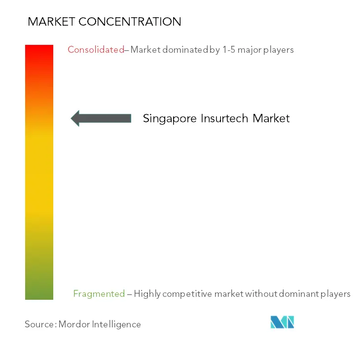 シンガポールのインシュアテック市場の集中度