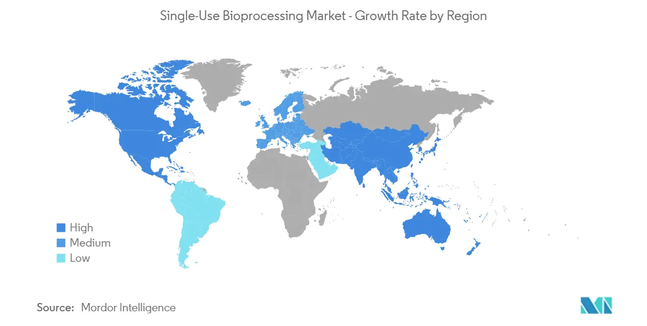Single-use Bioprocessing Market Share By Region