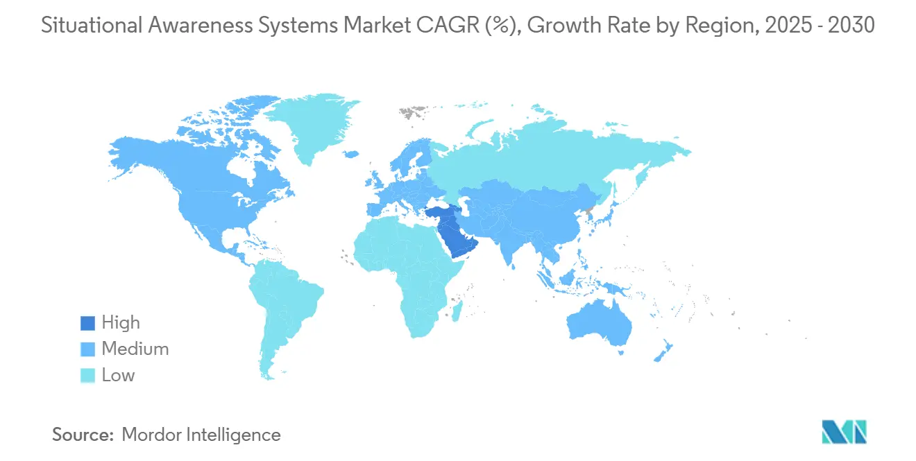 상황 인식 시스템 바카라사이트 검증 CAGR(%), 지역별 성장률