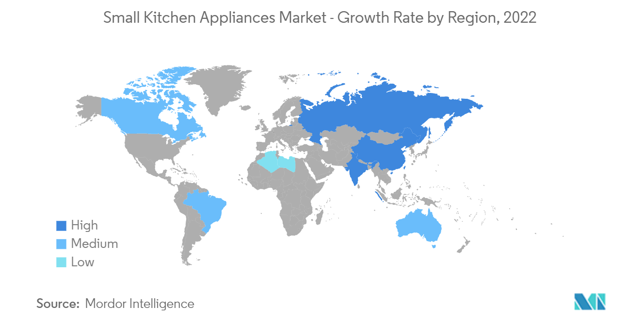 سوق أجهزة المطبخ الصغيرة - معدل النمو حسب المنطقة، 2022