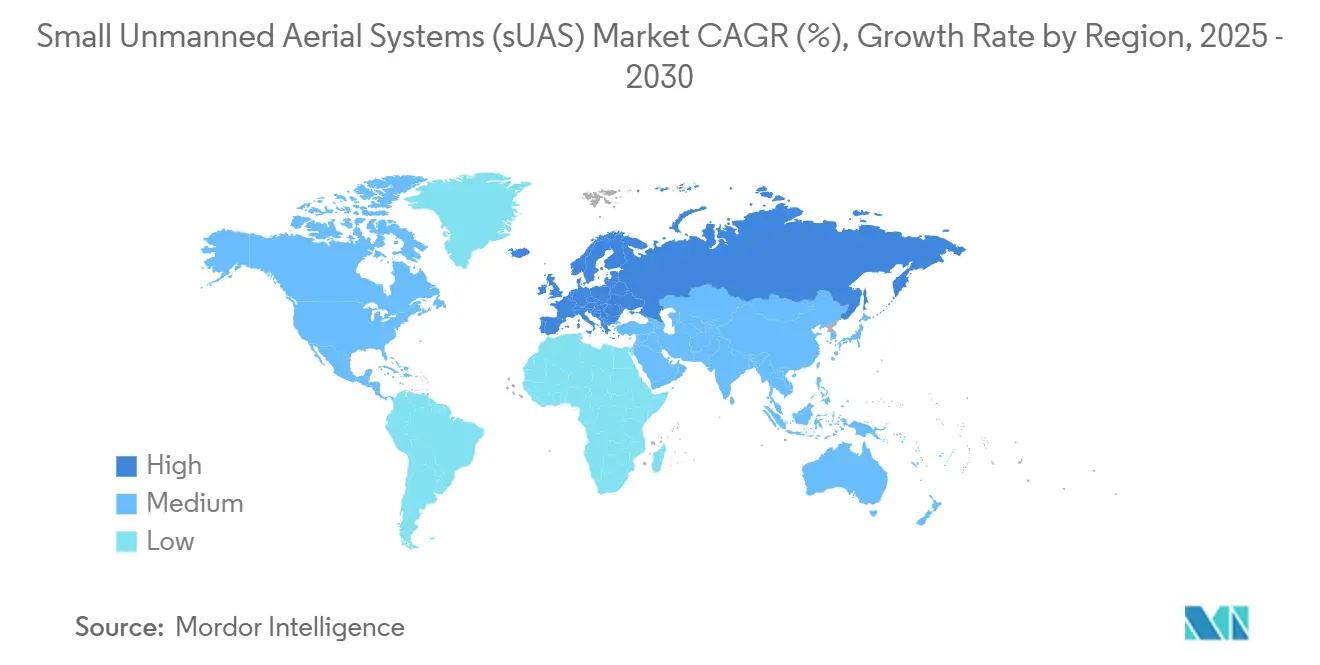 Small Unmanned Aerial Systems (sUAS) Market CAGR (%), Growth Rate by Region