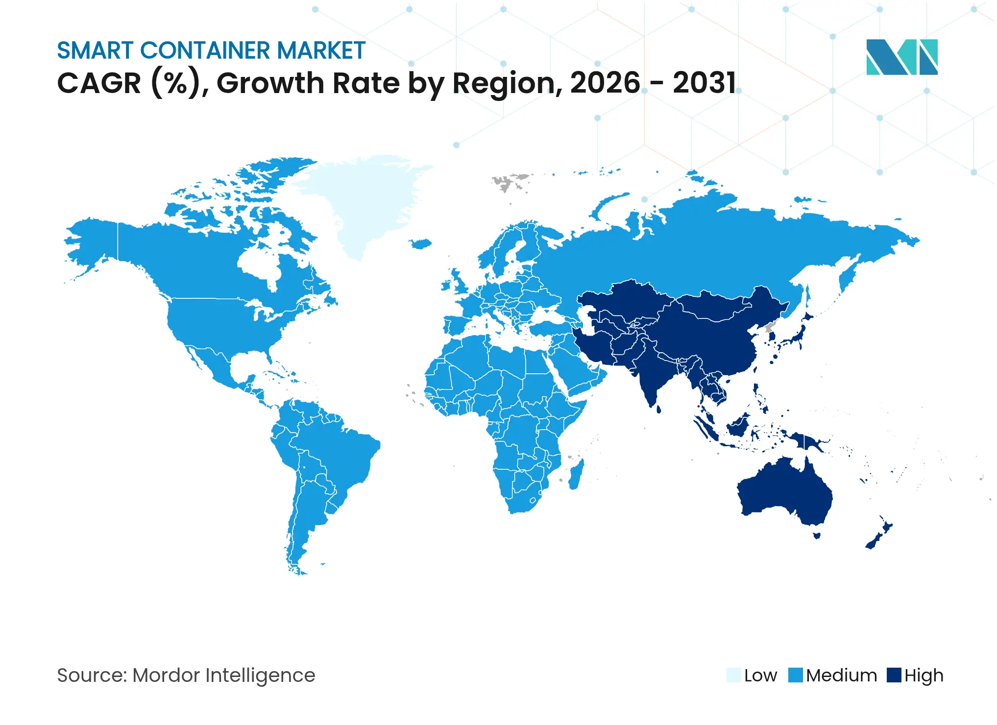 Smart Container Market CAGR (%), Growth Rate by Region