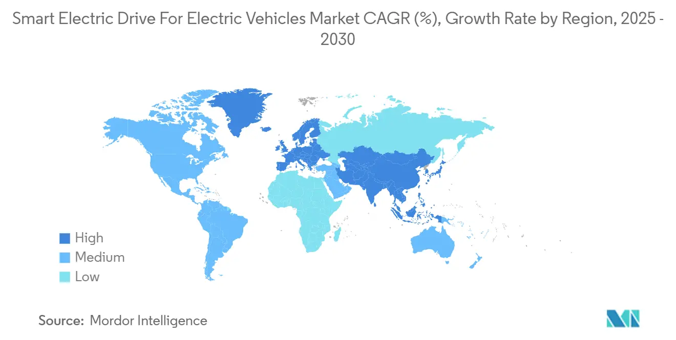 Smart Electric Drive For Electric Vehicles Market CAGR (%), Growth Rate by Region