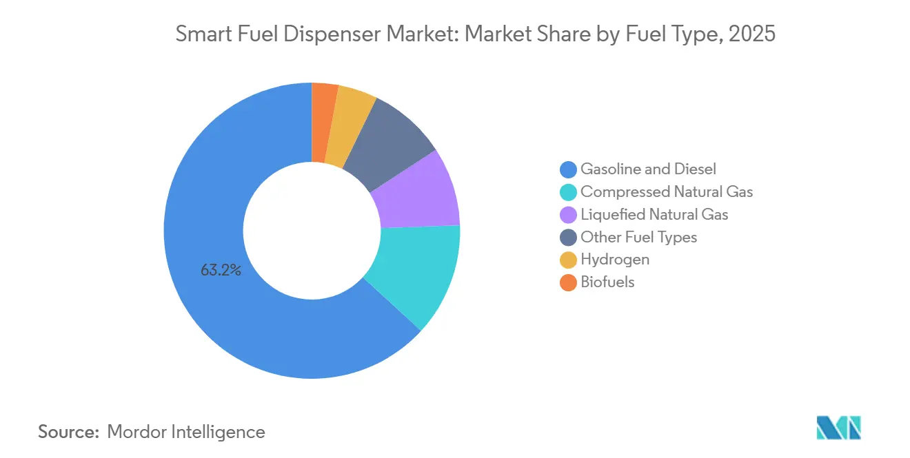 Smart Fuel Dispenser Market Share by Fuel Type, 2025