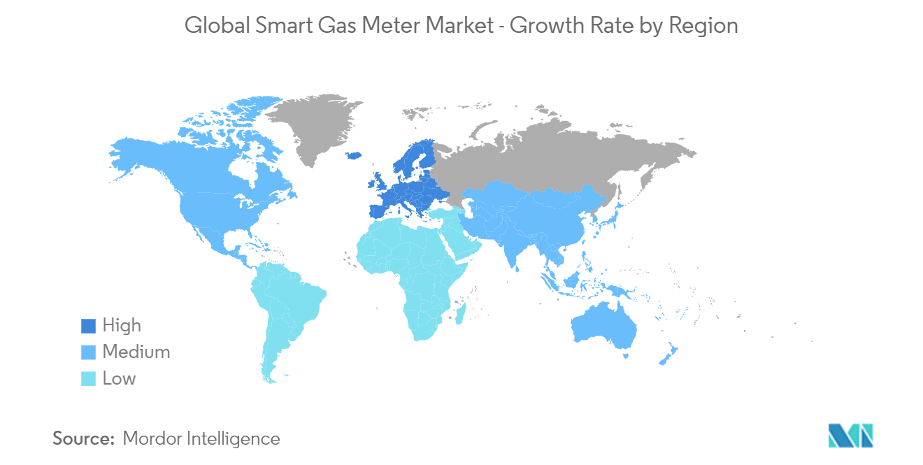 Markt für intelligente Gaszähler Globaler Markt für intelligente Gaszähler – Wachstumsrate nach Regionen