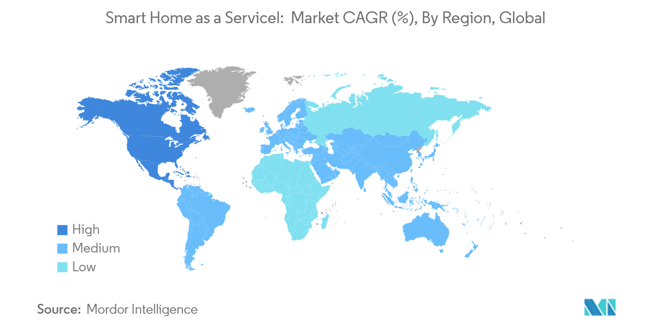 Smart Home As A Service Market: Smart Home as a Servicel:  Market CAGR (%), By Region, Global