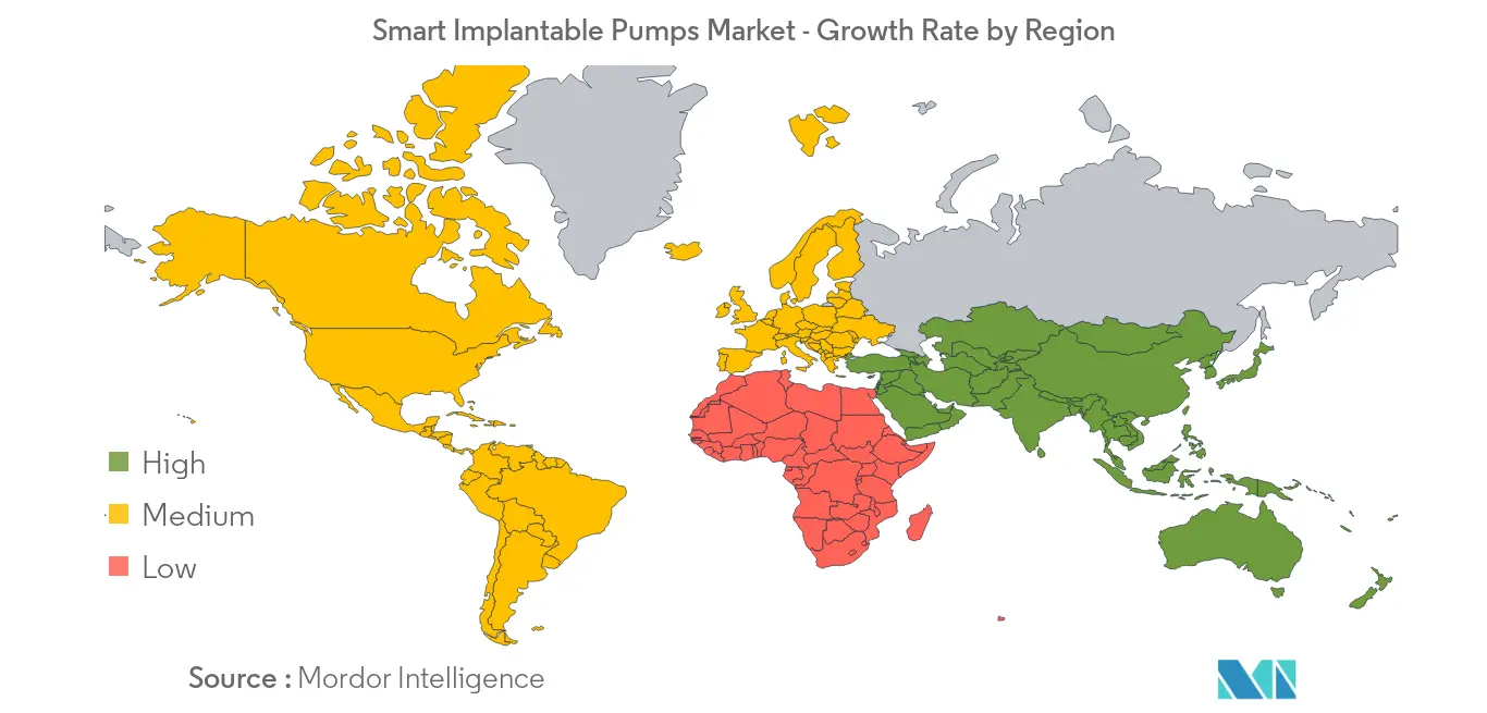 smart implantable pumps market growth by region