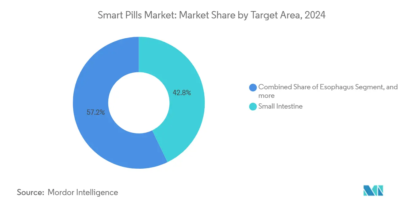 Smart Pills Market Share by Target Area, 2024