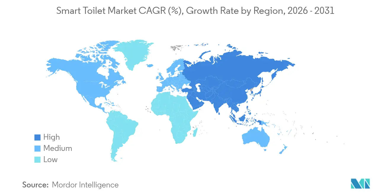 Smart Toilet Market Growth Rate by Region