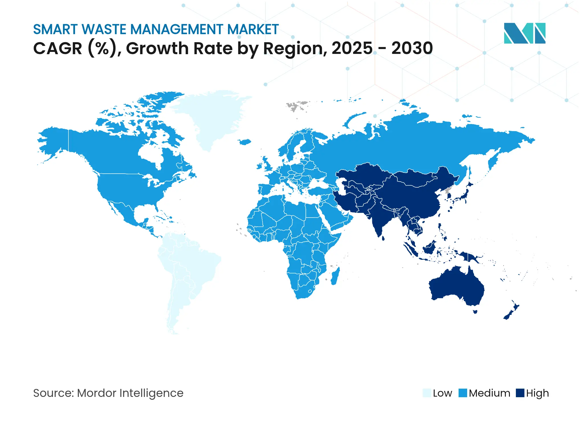 Smart Waste Management Market CAGR (%), Growth Rate by Region