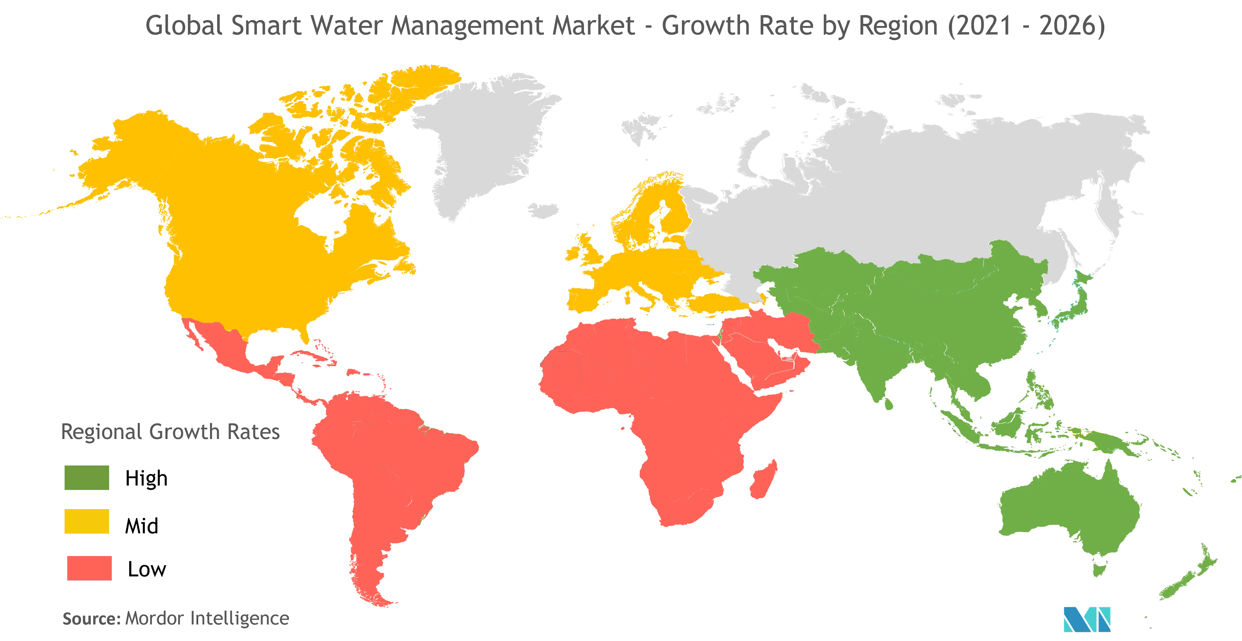Smart water management market Growth by Region