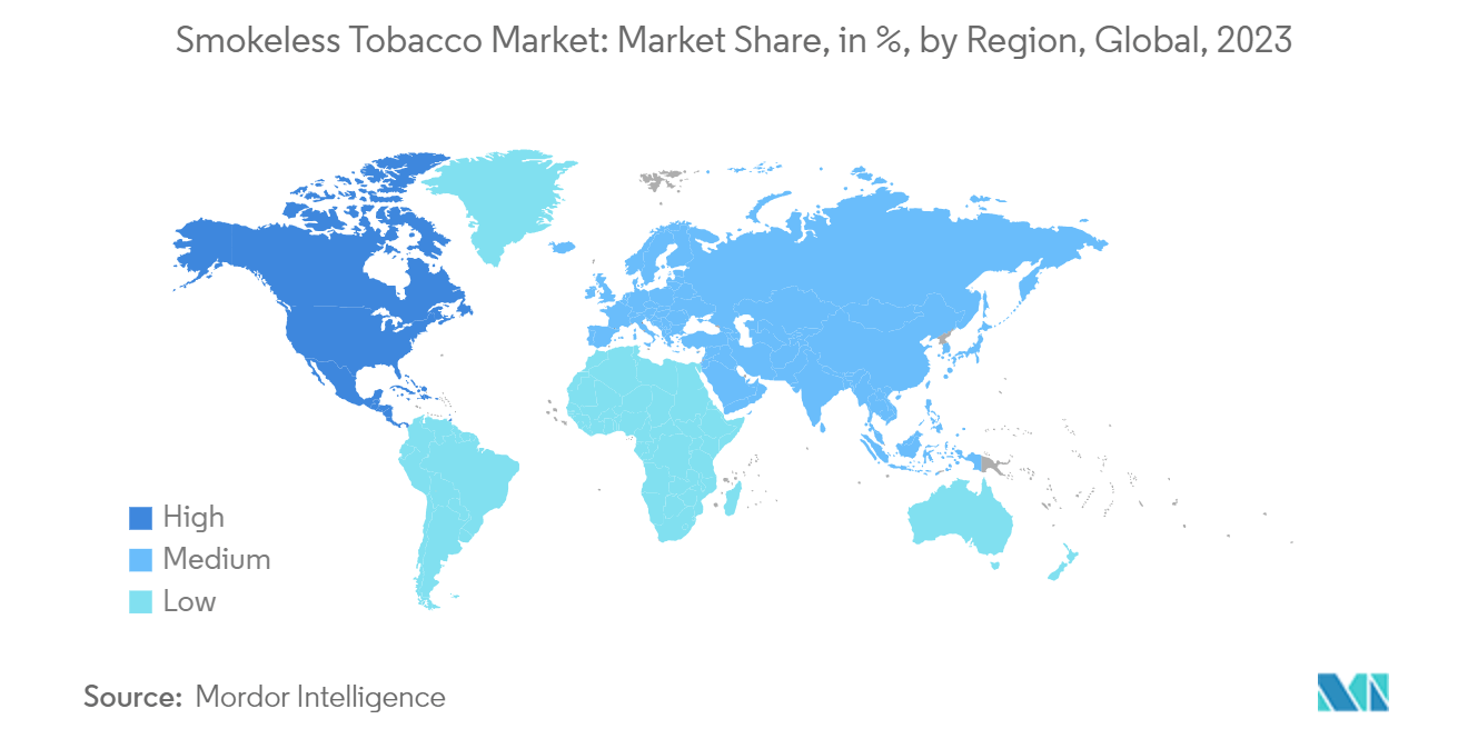 Smokeless Tobacco Market: Market Share, in %, by Region, Global, 2023
