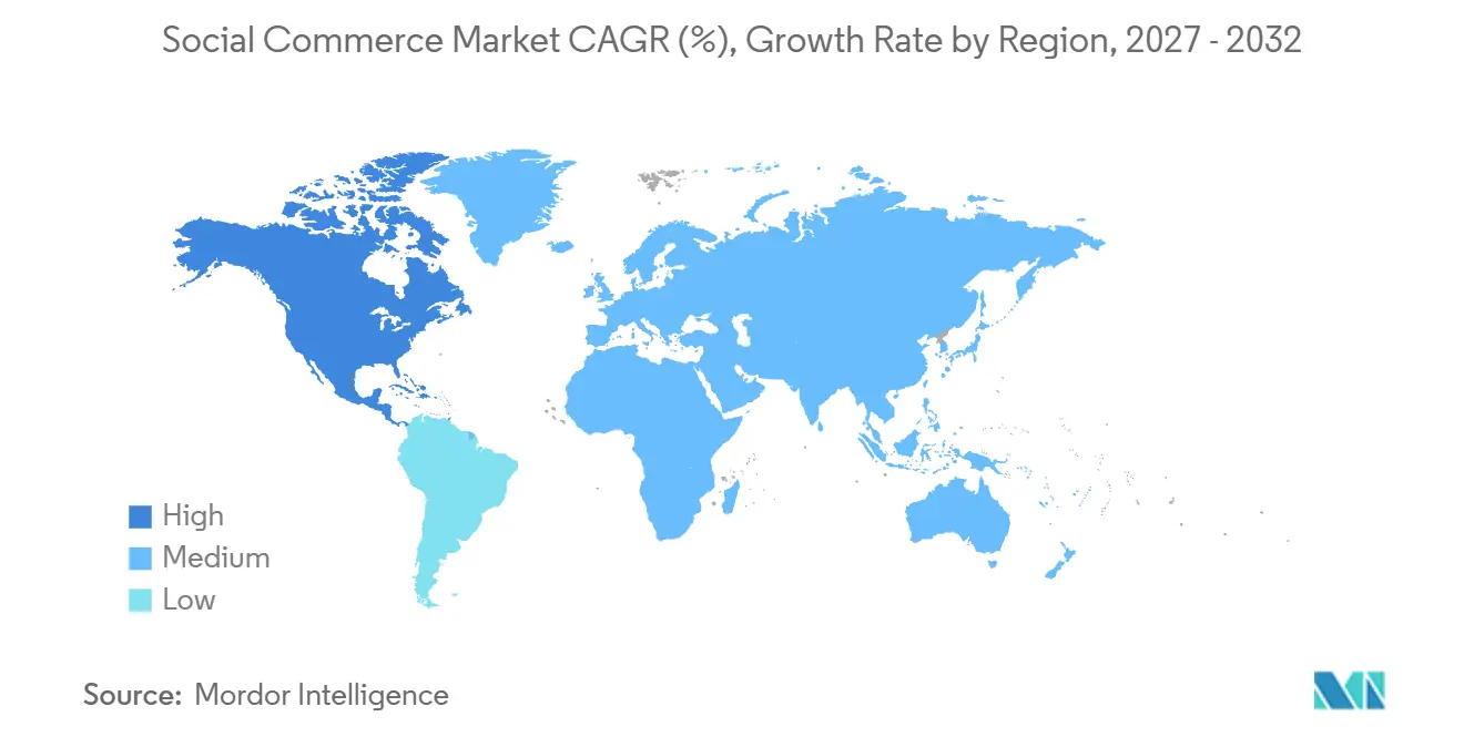 Tasa de Crecimiento del Mercado de Comercio Social por Región