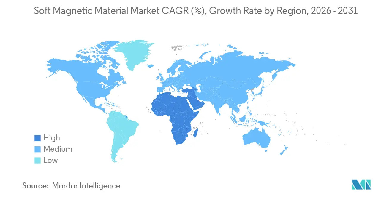 Soft Magnetic Material Market CAGR (%), Growth Rate by Region
