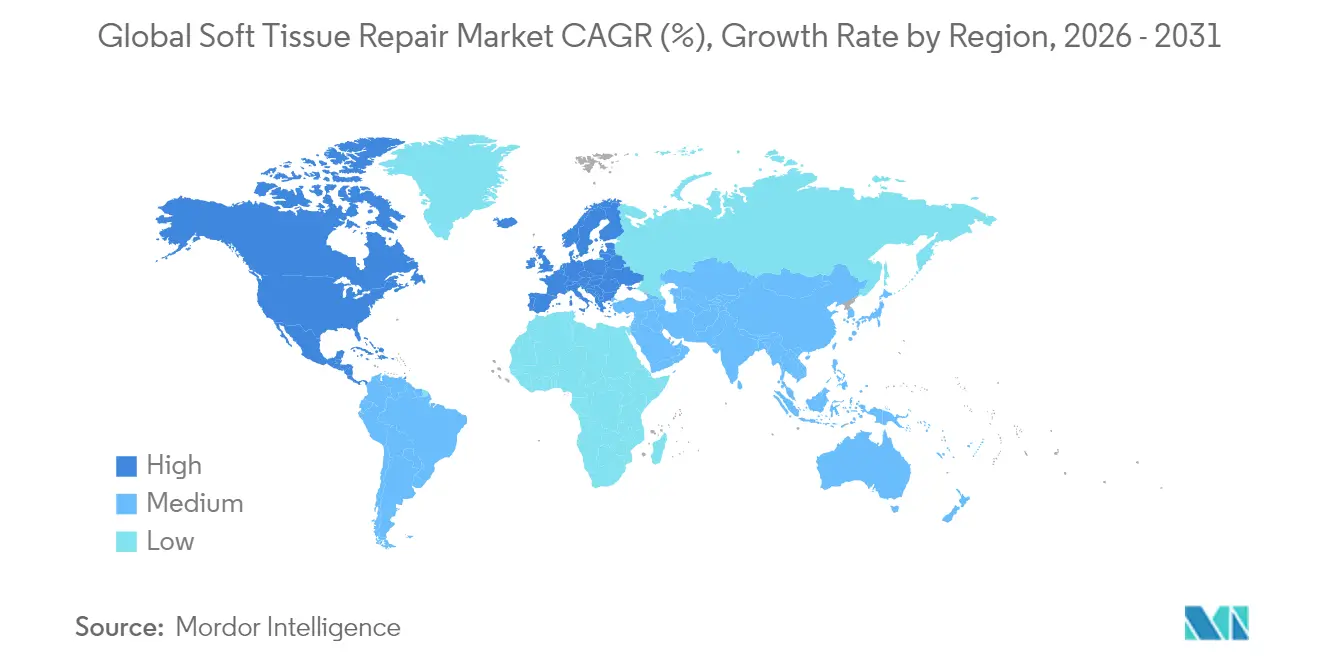 Global Soft Tissue Repair Market CAGR (%), Growth Rate by Region
