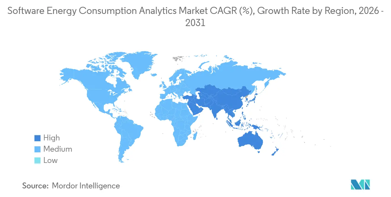 Software Energy Consumption Analytics Market CAGR (%), Growth Rate by Region