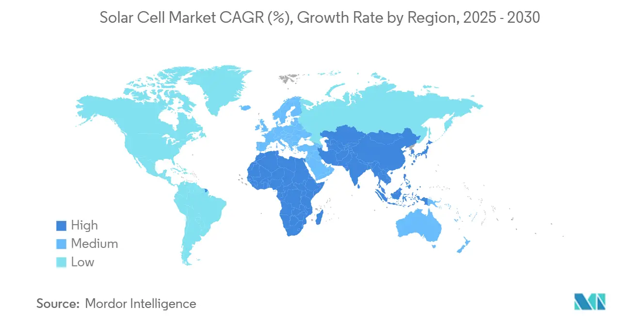 Solar Cell Market CAGR (%), Growth Rate by Region