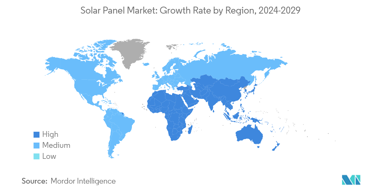 Solar Panel Market: Growth Rate by Region, 2024-2029