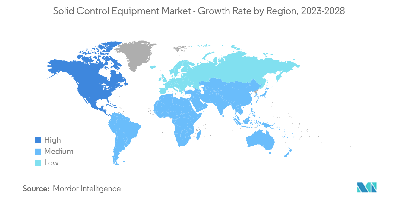 Mercado de equipos de control de sólidos tasa de crecimiento por región, 2023-2028