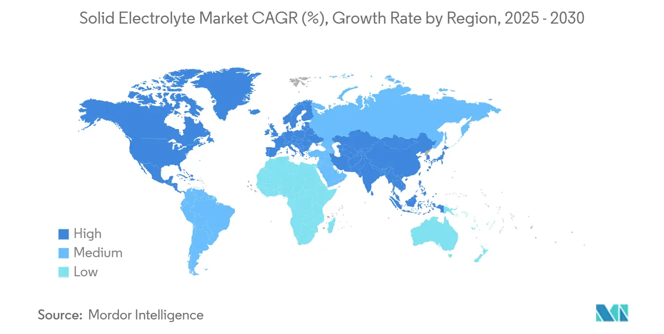 Solid Electrolyte Market CAGR (%), Growth Rate by Region