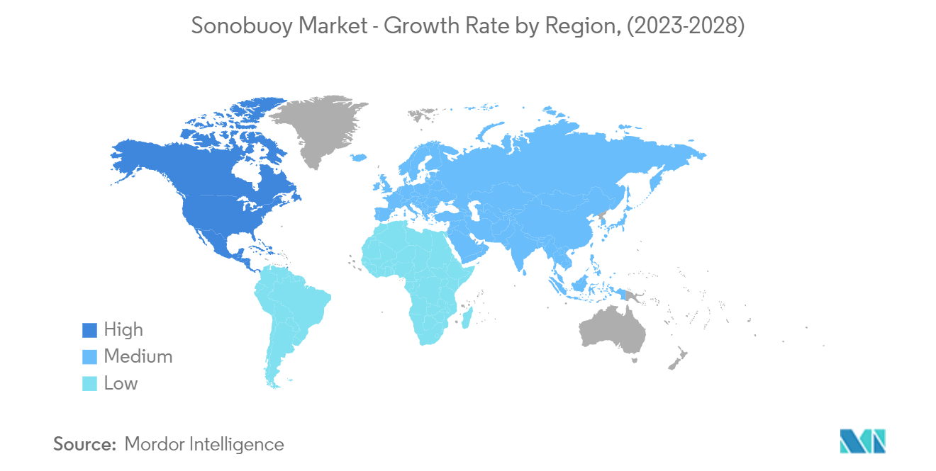 Sonobuoy Market - Growth Rate by Region, (2023-2028)