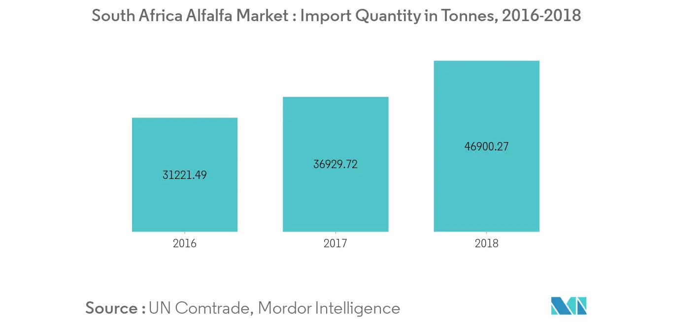 Saudi Arabian Import Quantity of South African Alfalfa Globally during the forecast (2016-2025)