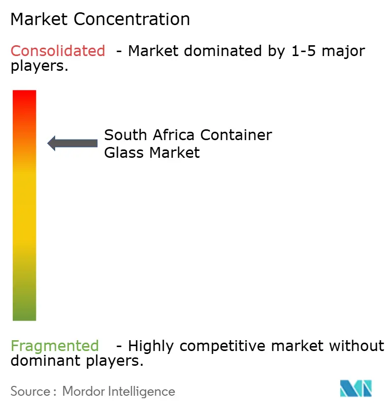 Concentrazione del mercato del vetro per contenitori in Sud Africa