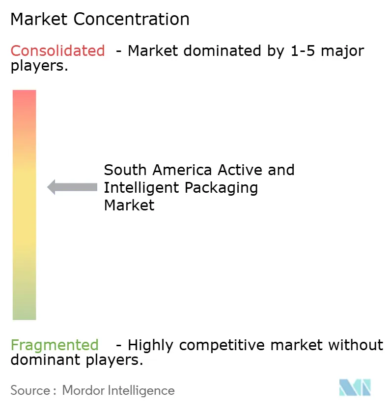 Concentración del Mercado de Embalaje Activo e Inteligente de América del Sur