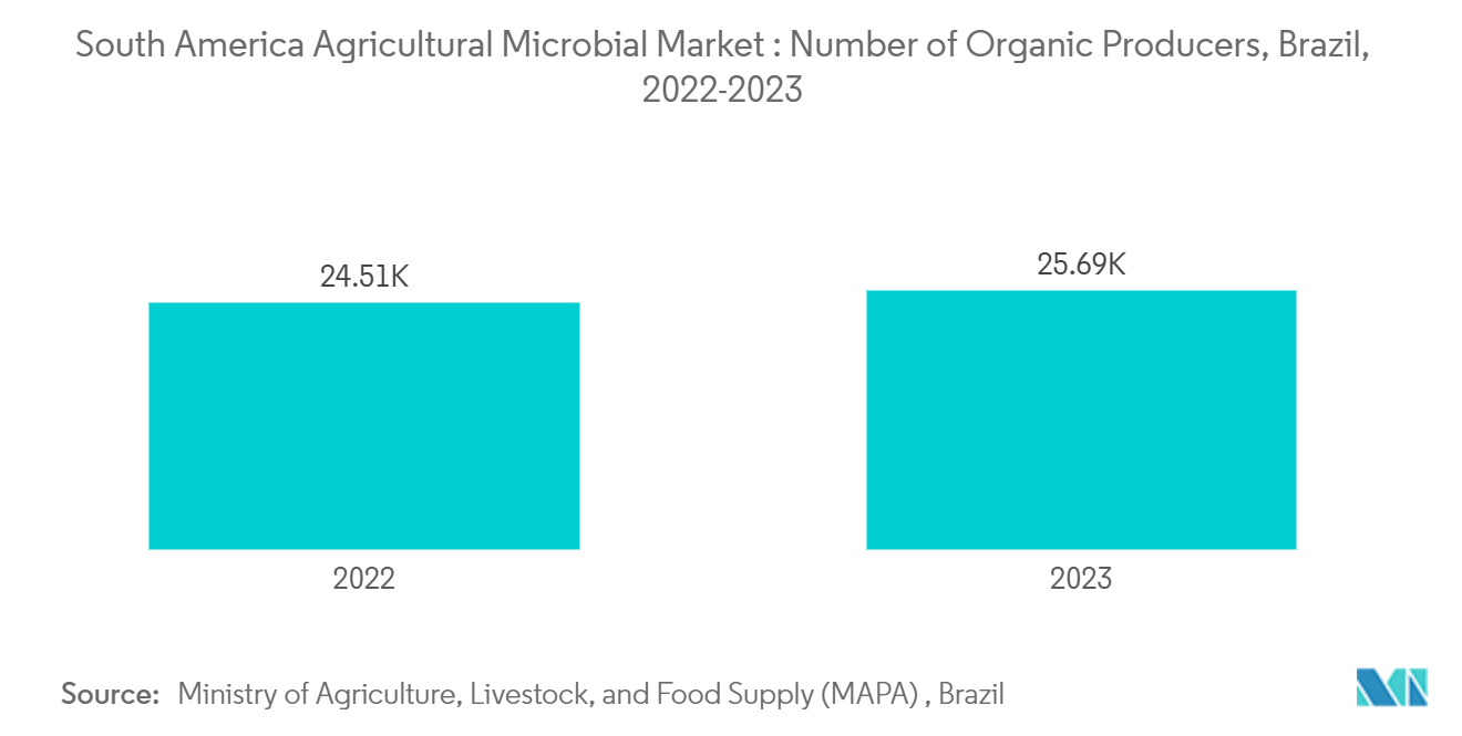 남미 농업 미바카라 시스템배팅 시장: 남미 농업 미바카라 시스템배팅 시장: 유기농 생산자 수, 브라질, 2022-2023