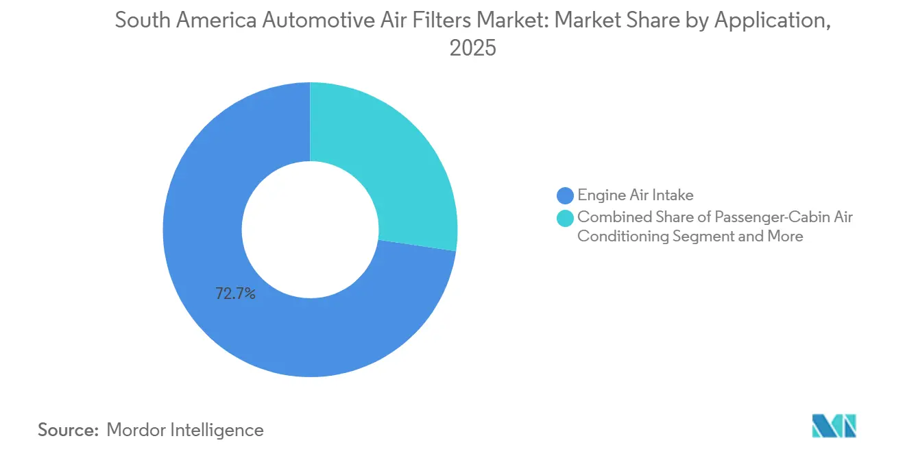 South America Automotive Air Filters Market Share by Application, 2025