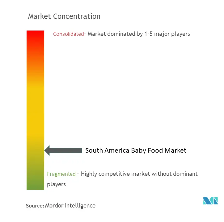 Aliments pour bébés d'Amérique du SudConcentration du marché