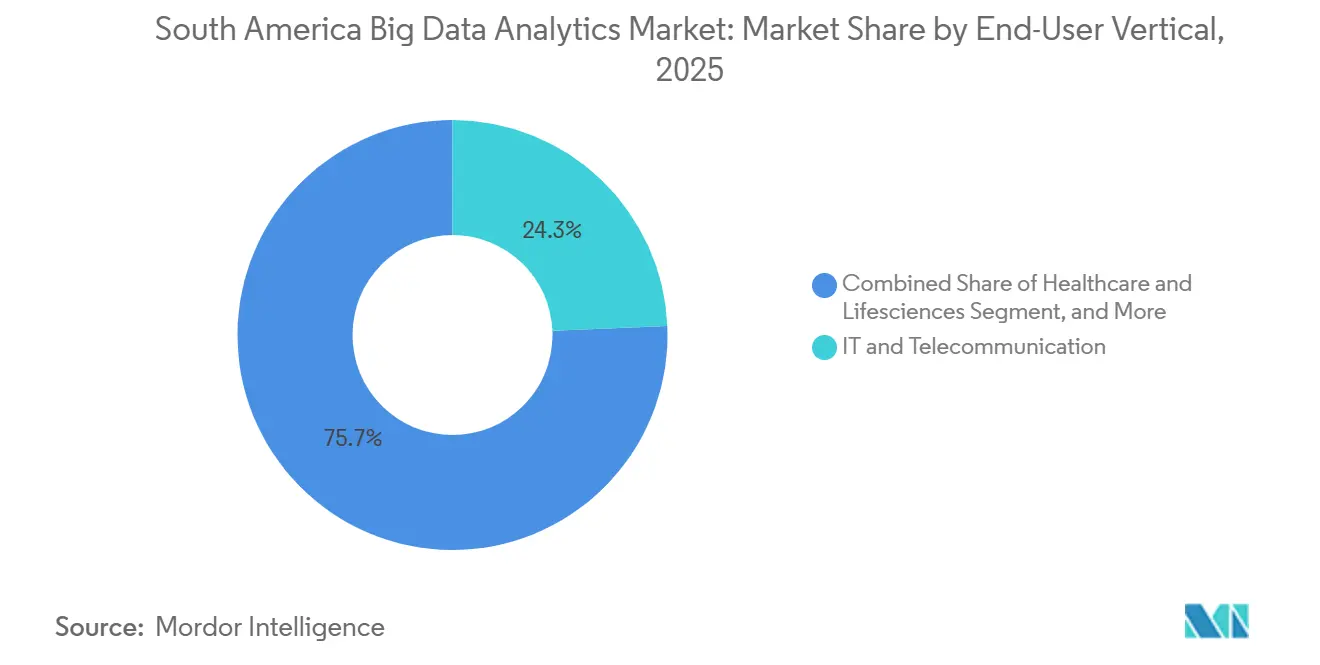 South America Big Data Analytics Market Share by End-User Vertical, 2025