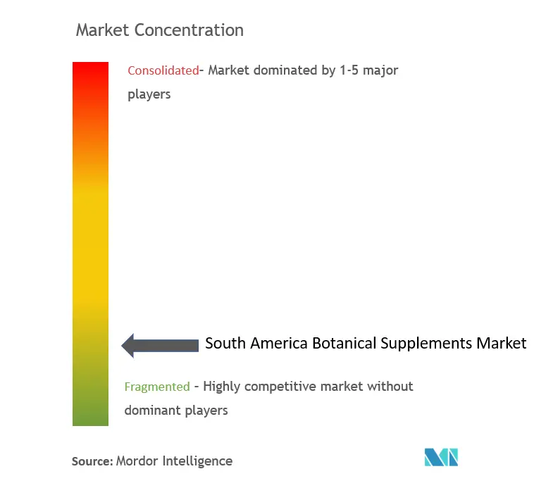 南米の植物性サプリメント市場集中度