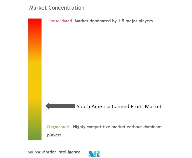 南米の果物の缶詰市場集中度