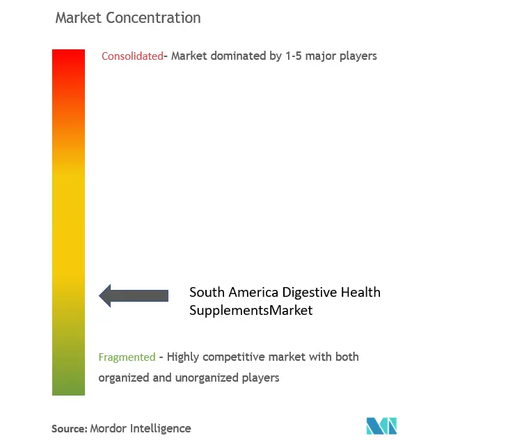 南米の消化器健康補助食品市場集中