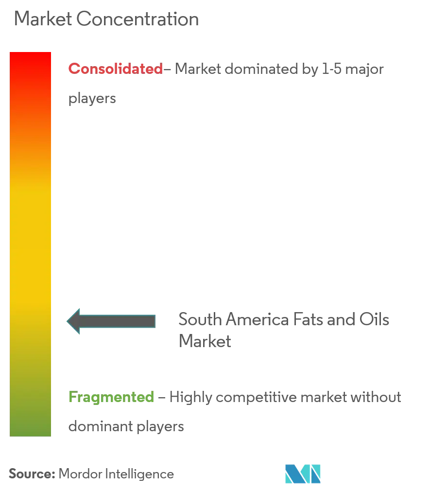 Grasas y aceites de América del SurConcentración del Mercado