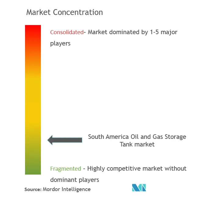 南米の石油およびガス貯蔵タンク市場の集中