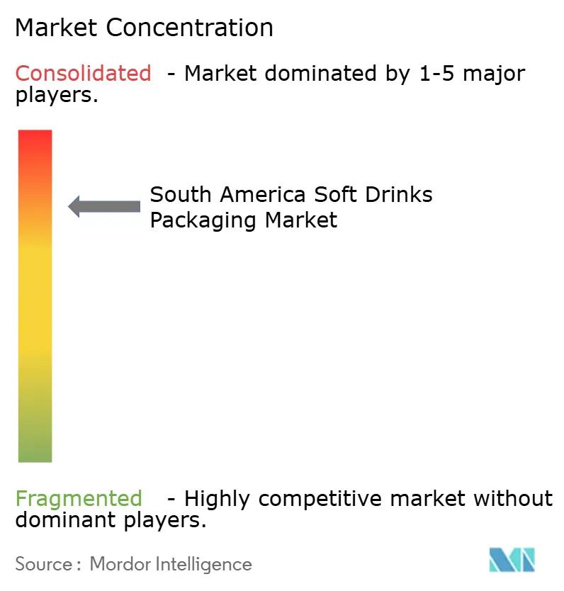 South America Soft Drinks Packaging Market Concentration